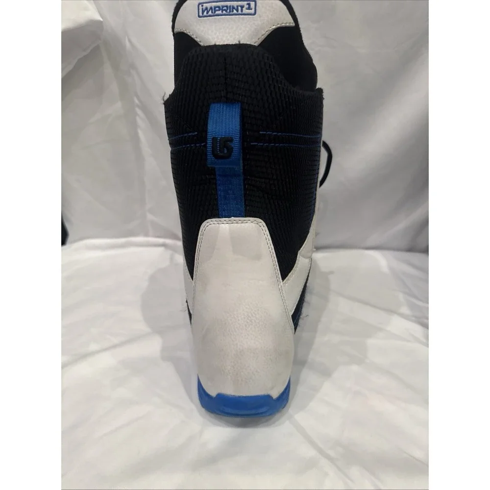 Burton Invader Snowboard Boots Men's Size 12 White Blue Lace Up Soft Flex